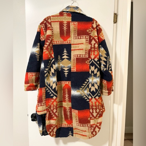 Anthropologie Pilcro Leopard Duster Sherpa Jacket - Picture 2 of 7